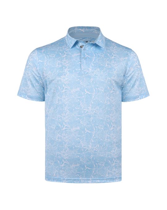 BACKNINE BREEZE Par Pique' Polo Shirt -Snow/Sky-ME