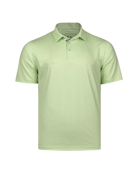 KALEIDOBURST Caddie Cool Polo Shirt-Maize/Sky-3X