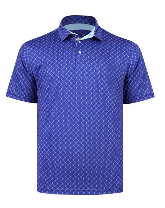 The Rusty Standard Back Nine Blend Polo Shirt-Royal/Sky/Snow-LA
