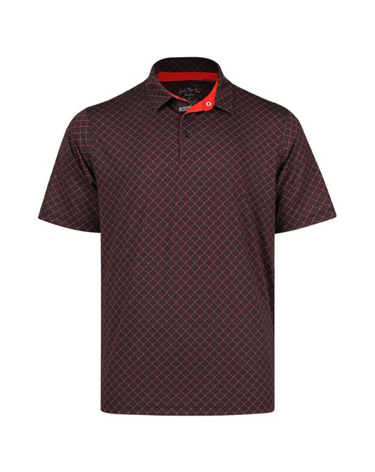 The Rusty Standard Back Nine Blend Polo Shirt-Onyx/Poppy/Cloud-XL